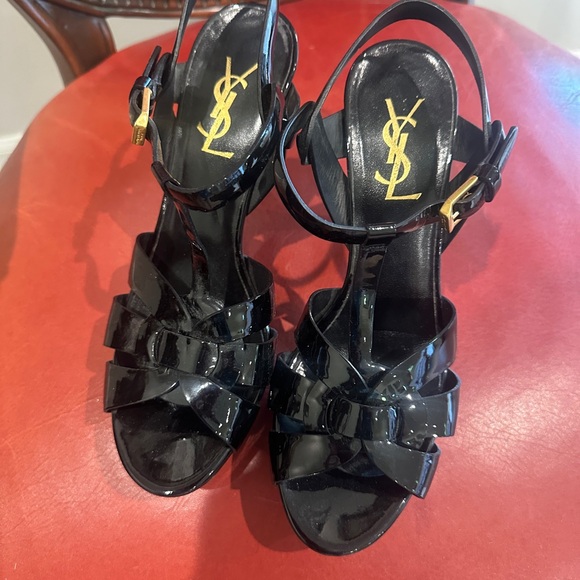 Yves Saint Laurent Black High-Heeled Sandals - Picture 1 of 5